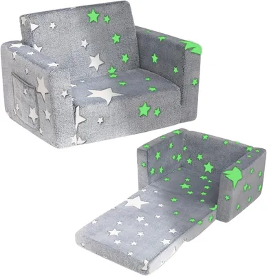 Imagen del producto de Sofá cama infantil, 2 en 1, plegable, de 43,2 x 60 x 38 cm, ideal para habitaciones infantiles