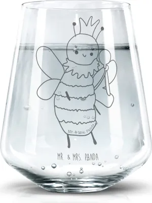 Produktbild von Mr. & Mrs. Panda Glas Biene König - Transparent - Geschenk, Wasserglas, Trinkglas, Becherglas, Glasbecher, Tumbler