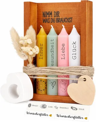 Immagine prodotto di Set di candele con portacandele, idea regalo per amica, fidanzata o sorella