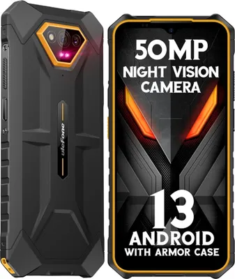 Produktbild von Ulefone Armor X13 Outdoor Smartphone 12GB + 64GB Octa Core Android 13 50MP+24MP Nachtsicht 6320mAh 6,52'' IP68 Handy 4G Dual SIM NFC GPS, Orange