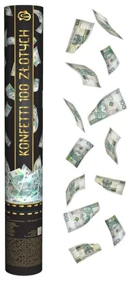 Produktbild von Konfettikanone Geldscheine 100 PLN 40 cm