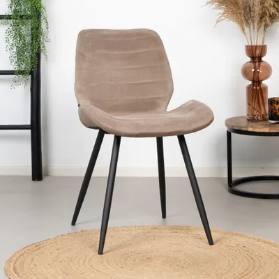 Obrázok produktu pre Bronx71 Zamatová jedálenská stolička Toby modern taupe