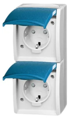 Produktbild von Busch-Jaeger 2084-0-0719, CEE 7/3, 2P+E, Blau, Weiß, IP44, 250 V, 16 A