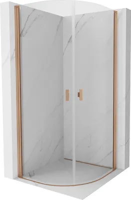 Immagine prodotto di Mexen Mist cabina doccia semicircolare con porta battente 70 x 70 cm, trasparente, rame spazzolato - 8A31-070-070-65-00