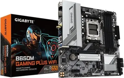Image de Carte mère GIGABYTE B650M GAMING PLUS WIFI, Socket AM5, DDR5 jusqu'à 8000 MHz, 2.5GbE LAN, WIFI 6E