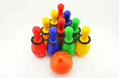 Productafbeelding van Bowlingkegels, kunststof, 21 cm, 10 stuks