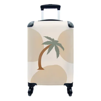 Produktbild von MuchoWow® Koffer Handgepäck Trolley Rollkoffer Kleine Reisekoffer mit 4 Rollen - Palme - Pastell - Sommer - Cabin Size < 55x40x23 cm & 55x40x20 cm - Fotokoffer - Kabinenkoffer - Boardgepäck - Reise-Box - Reisekoffer - Reisegepäck - Koffer mit Bild - Trolley für Kinder