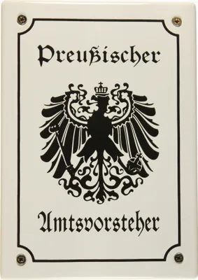 Produktbild von Hinweis Schild Preußischer Amtsvorsteher Preussen Emaille Türschild
