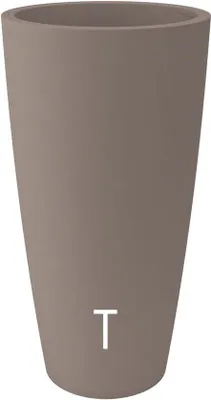Productafbeelding van Famanu plantenpot met onderzetter - 36 x 70 cm, taupe kleur
