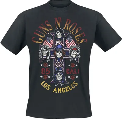 Produktbild von Guns N' Roses T-Shirt Herren Cali 1985 schwarz XXL