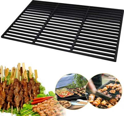 Produktbild von SWANEW Liatinový grilovací rošt Plynový gril 54x34cm Liatinový stolový rošt Krbový rošt BBQ Profesionálny grilovací rošt