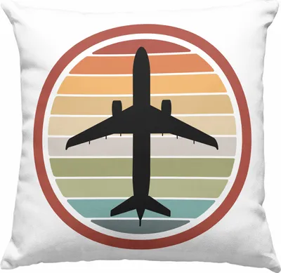Produktbild von Trendation - Pilot Geschenk Deko-Kissen mit Füllung 40x40 Piloten Flugzeug Geschenke Motive Flughafen Grafik (Grau)