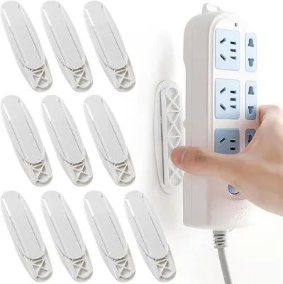 Image de Supports autocollants pour prises électriques, lot de 10