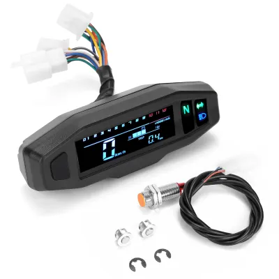Produktbild von Mini Universal LCD Digital Motorradmesser Tachometer Digital Odo-Meter Elektromotor Fahrrad Drehzahlmesser
