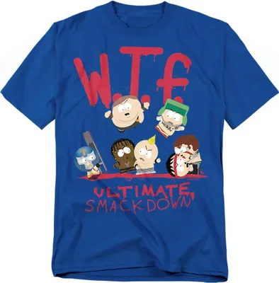 Immagine prodotto di South Park - Maglietta "WTF Ultimate Smackdown" per uomo/donna Unisex TV20767 (L) (Blu Reale)