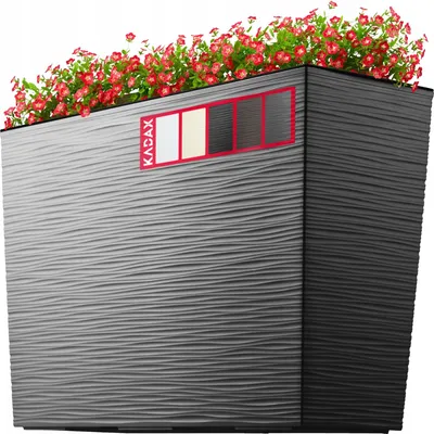 Image de Jardinière - Bac à plantes - Avec insert - 19 x 56 cm - Gris clair