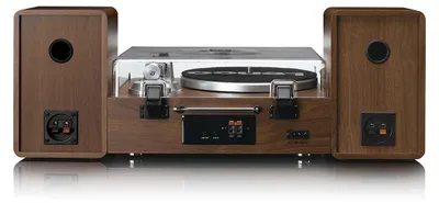Obrázek produktu pro LENCO MC-860WDSI – Hi-Fi stereo systém s gramofonem a reproduktory – internetové rádio, DAB+, FM, Bluetooth®, přehrávač CD/MP3 – dřevo/stříbro