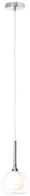 Immagine prodotto di Lampada brillante Hadan a sospensione 10cm cromo/bianco-trasparente | 1x D45, E14, 40W, adatto per lampade a goccia (non incluse) | Altezza regolabile / cavo accorciabile