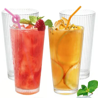 Immagine prodotto di Omgoods - Bicchiere di plastica riutilizzabile da 600 ml, set da 4