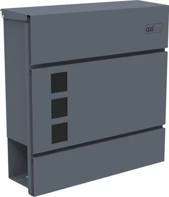 Productafbeelding van AXI Jonas Brievenbus van Metaal in Antraciet | Geschikt voor Post, Kranten en Tijdschriften | Brievenbus voor Wandmontage met Sleutel | 37 x 11 x 37 cm