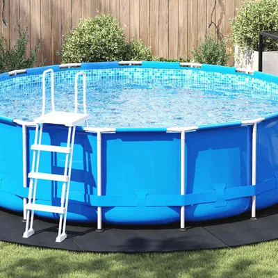 Produktbild von "im Sonderangebot"Bodenfolie für Pools Schwarz Ø 458x0,1cm Vliesstoff NEU415766 - Poolzubehör