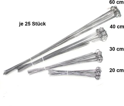 Produktbild von 25 Metallstecker Preisschildhalter Etikettenhalter Schilderhalter 20cm Öse 18mm verzinkt