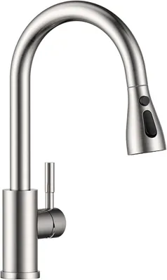 Produktbild von Wasserhahn Küche, Hochdruck Küchenarmatur mit Brause, Mischbatterie Küche mit 3 Strahlarten, 360° Drehbar Spültischarmatur Küche -Armatur Küche | Gebürstet
