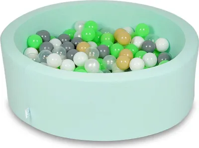 Obrázok produktu pre Guľôčkový bazén 90x30cm mint - S 200 guľôčkami / celadón, biela, priehľadná, perleťová, béžová, sivá