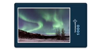 Produktbild von hansepuzzle 10868 - Polarlichter Puzzle, 1000 Teile, Natur, 60,0 x 46,0cm mit hochwertiger Aufbewahrung, Kartonbox und wiederverschließbarem Beutel