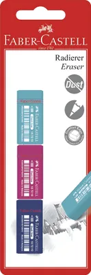 Produktbild von Faber Castell Radierer Dust-free 63x22x11 mm 3er BK