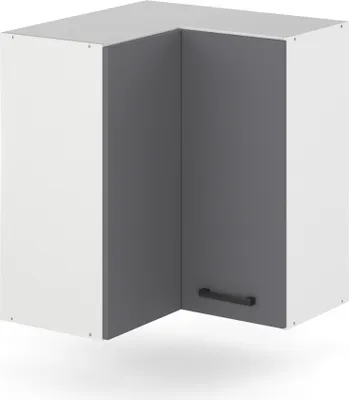 Produktbild von ULWEHOME Eck-Hängeschrank für die Küche, 60 x 60 cm, mit 2 Fronten, Anthrazit | Küchenmöbel, EKO-System