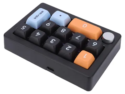 Obrázek produktu pro 12tlačítková mechanická herní klávesnice, programovatelná jednou rukou, přenosná herní klávesnice s RGB podsvícením a ovládáním pomocí joysticku, černá