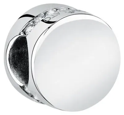 Image de Perle en acier avec gouttes de cristaux SCZ1251
