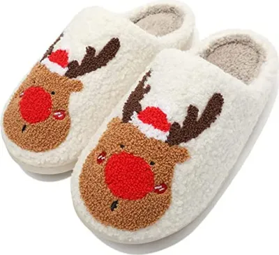 Obrázek produktu pro ASKSA Pantofle Moose Pantofle Teplé měkké pohodlné pantofle Zimní lehké pantofle, Červená, Velikost: 37-38