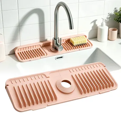 Produktbild von Silikon-Abtropfmatte für Wasserhahn mit rutschfestem Design