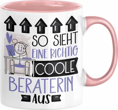 Produktbild von Beraterin Geschenk Tasse Lustig Geschenkidee für Beraterin Geburtstag So Sieht Eine Richtig Coole Beraterin Aus Frauen Spruch (Rosa)