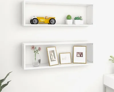 Produktbild von The Living Store Würfelregale 2 Stk. Weiß 80x15x26,5 cm Holzwerkstoff