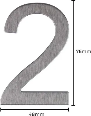 Productafbeelding van Famanu huisnummer, 7,6 x 4,8 cm - geborsteld roestvrij staal
