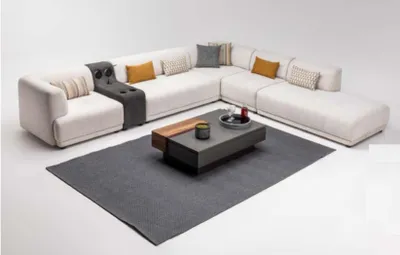 Produktbild von Modulsofa Ecksofa L form Stoffsofa Polstersofa Couch Sofa Beige