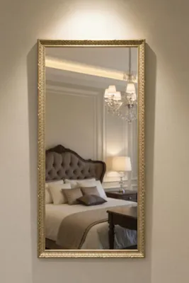 Image de MO.WA miroir mural, miroir rectangulaire classique cm. 35x75, argent antique, cadre en bois, vertical, horizontal, pour entrée, salle de bain, chambre, couloir