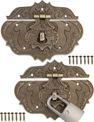 Produktbild von 'FUXXER® - 2x Antik-Verschlüsse, Bronze Eisen Design, Möbel-Verschlüsse, Beschläge für Vorhänge-Schlo'