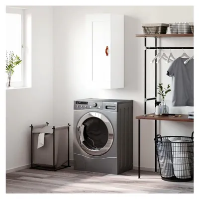 Produktbild von Hängeschrank für Badezimmer, Hängeschrank, weiß, 34,5 x 34 x 90 cm, Holz