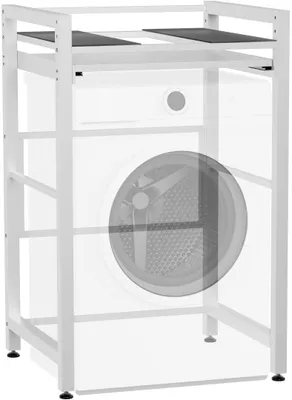 Immagine prodotto di Scaffale per lavatrice in pannello MDF, 1 ripiano, regolabile in altezza, con tappetini antiscivolo