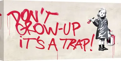Produktbild von Pop Art und Graffiti, Leinwandbilder – Masterfunk Collective, Don't Grow up – 140x70 cm