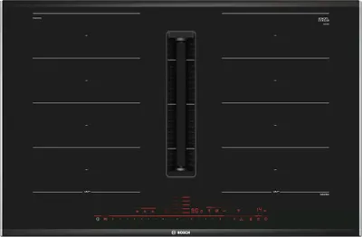 Produktbild von Bosch Induktionskochfeld mit Dunstabzug PXX875D57E, 80 cm (816x527x223 mm BxTxH), Glaskeramik, Schwarz, ComfortProfil, 4 Zonen, intuitive Touch-Bedienung