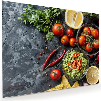 Produktbild von Glasbild 120x90cm in XXL für Wohnzimmer, Schlafzimmer Motiv Frisches Gemüse