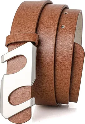 Produktbild von INF Modischer S Schnalle Gürtel - Kunstledergürtel mit S Schnalle für Jeans Khaki