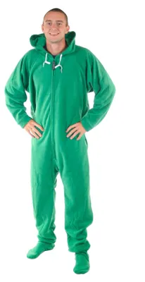 Obrázok produktu pre Celoročný pyžamo/kombinón "Forever Lazy" pre dospelých, uni, s nožičkami, zelený, model: unilazy_Gree