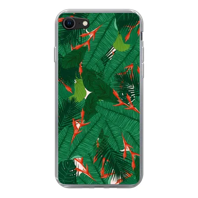 Produktbild von MuchoWow® Handyhülle Schutzhülle Hülle für iPhone SE 2022 Blumen - Blätter - Muster Silikon Softcase Handy Hülle - Schutzhülle