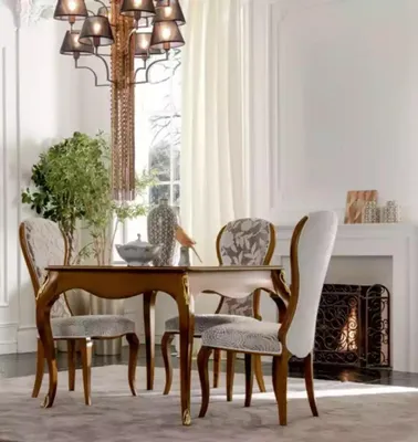 Produktbild von Esstisch Esszimmer Braun Essgruppe Klassischer Tisch 4x Stühle Set 6tlg
